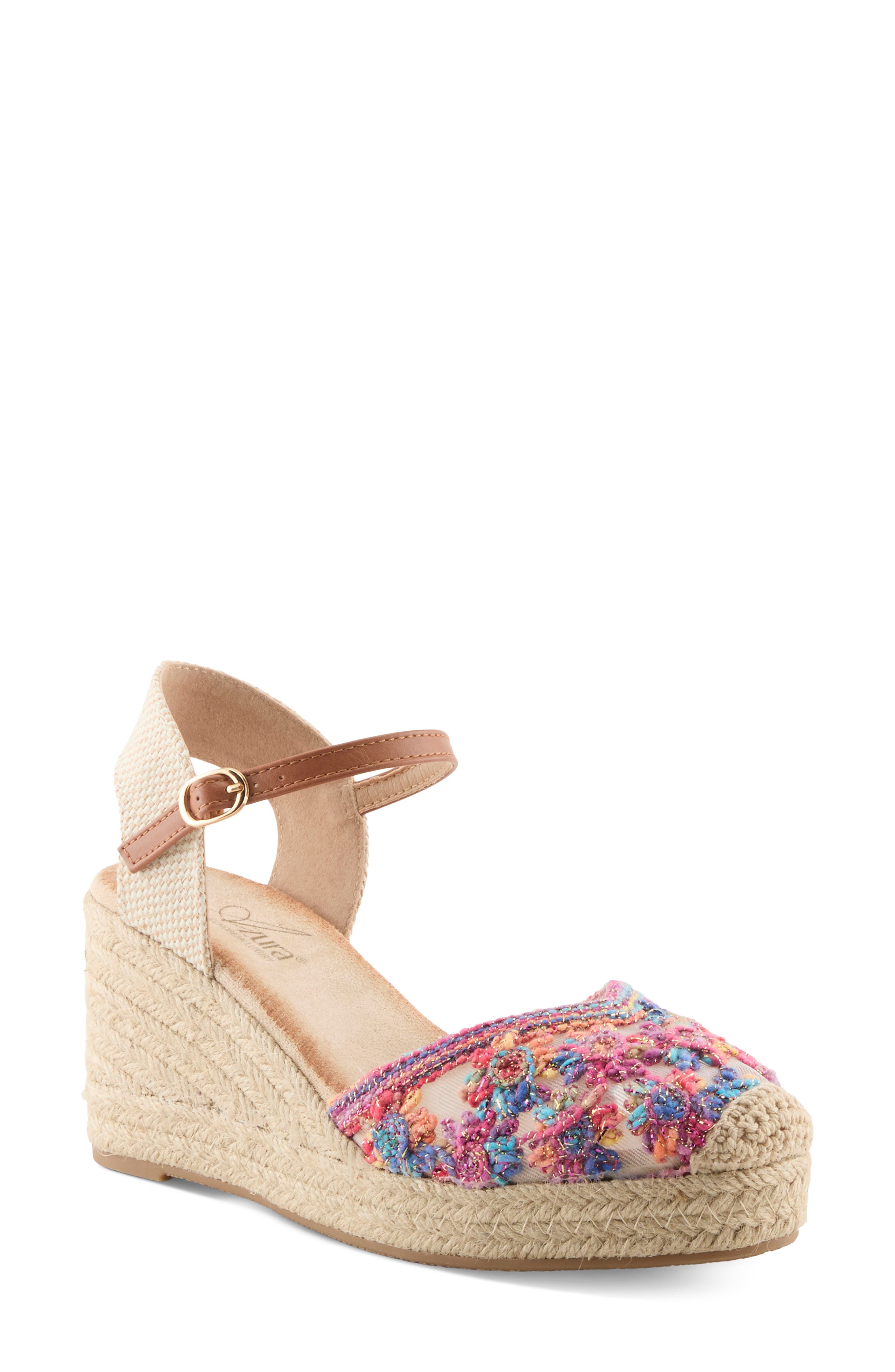 AZURA BY SPRING STEP Queridita Espadrille Platform Wedge, Main, color, Rainbow