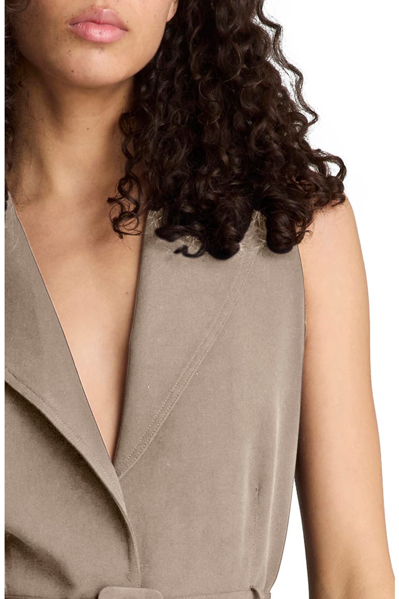 Sleeveless Belted Utility Minidress, Alternate, color, BURLAP