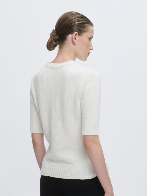 Callas Milano Portia Cashmere Crewneck Sweater In White