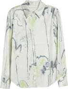 Jason Wu Collection Watercolor Floral Silk Twill Button-Up Shirt