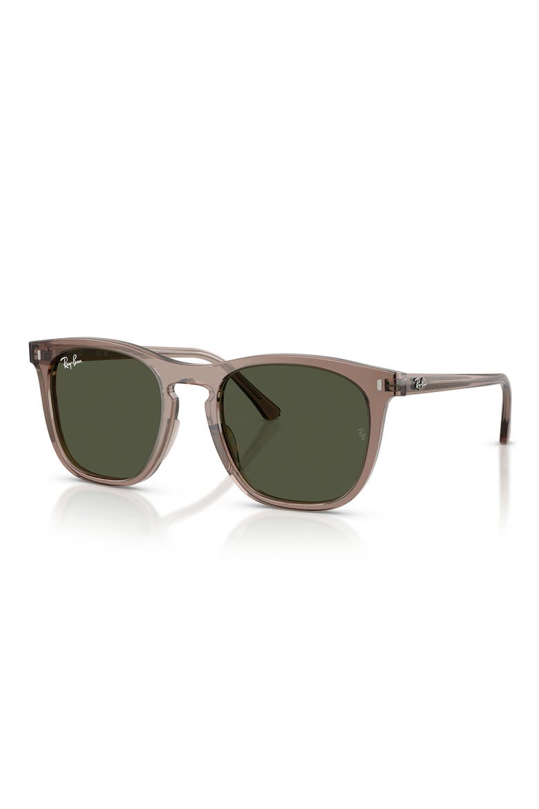 53mm Square Sunglasses, Alternate, color, TRANSPARENT LIGHT BROWN / BLUE