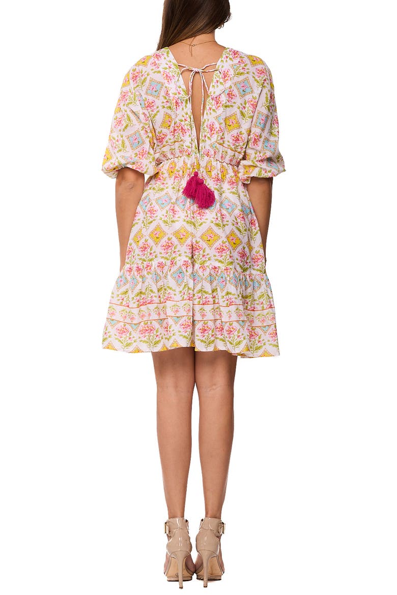 Floral Tile Fit & Flare Dress, Alternate, color, PASTEL YELLOW