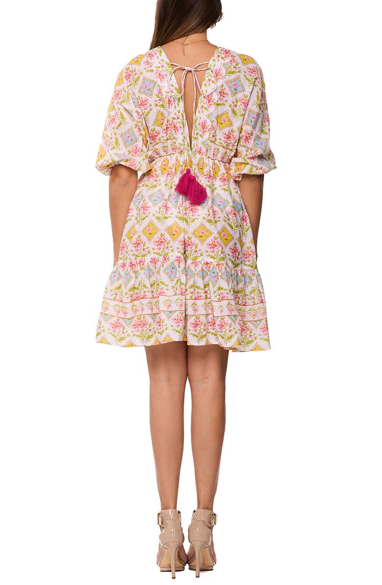 RANEES Floral Tile Fit & Flare Dress, Alternate, color, Pastel Yellow