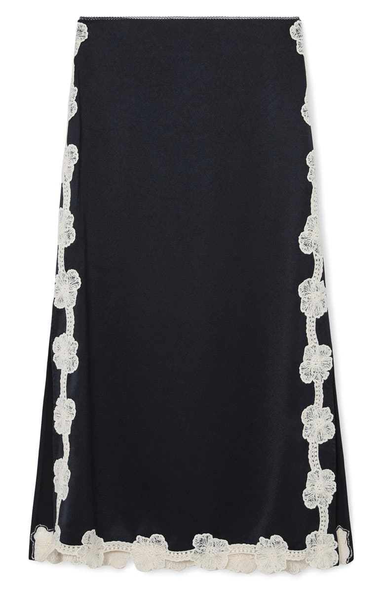 Reiss Doa Embroidered Floral Border Skirt, Alternate, color, Navy