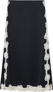 Reiss Doa Embroidered Floral Border Skirt