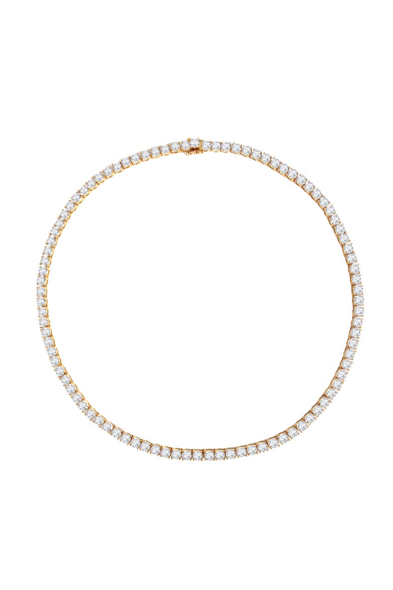 Roman Dusk Tennis Necklace, Main, color, Crystal Clear & Gold