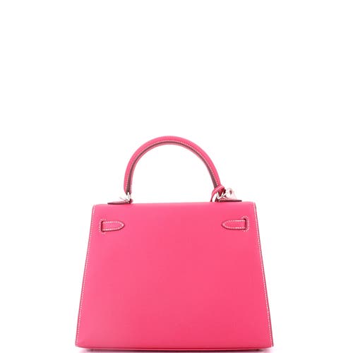 Pre-owned Hermes Hermes Kelly Handbag Pink Epsom With Palladium Hardware 25 In Pink