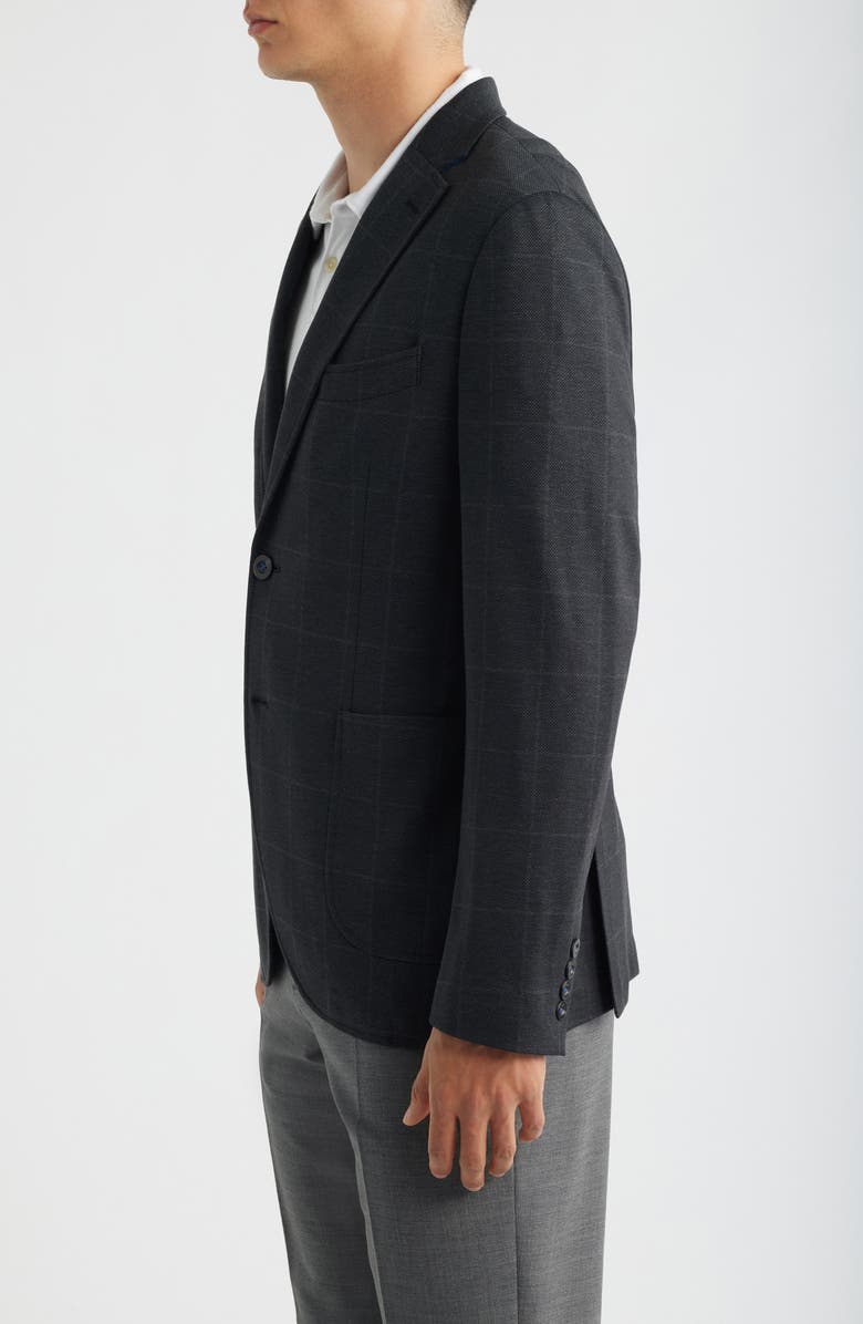 GRUNER 1949 Alfi Windowpane Check Knit Sport Coat, Alternate, color, Black Windowpane