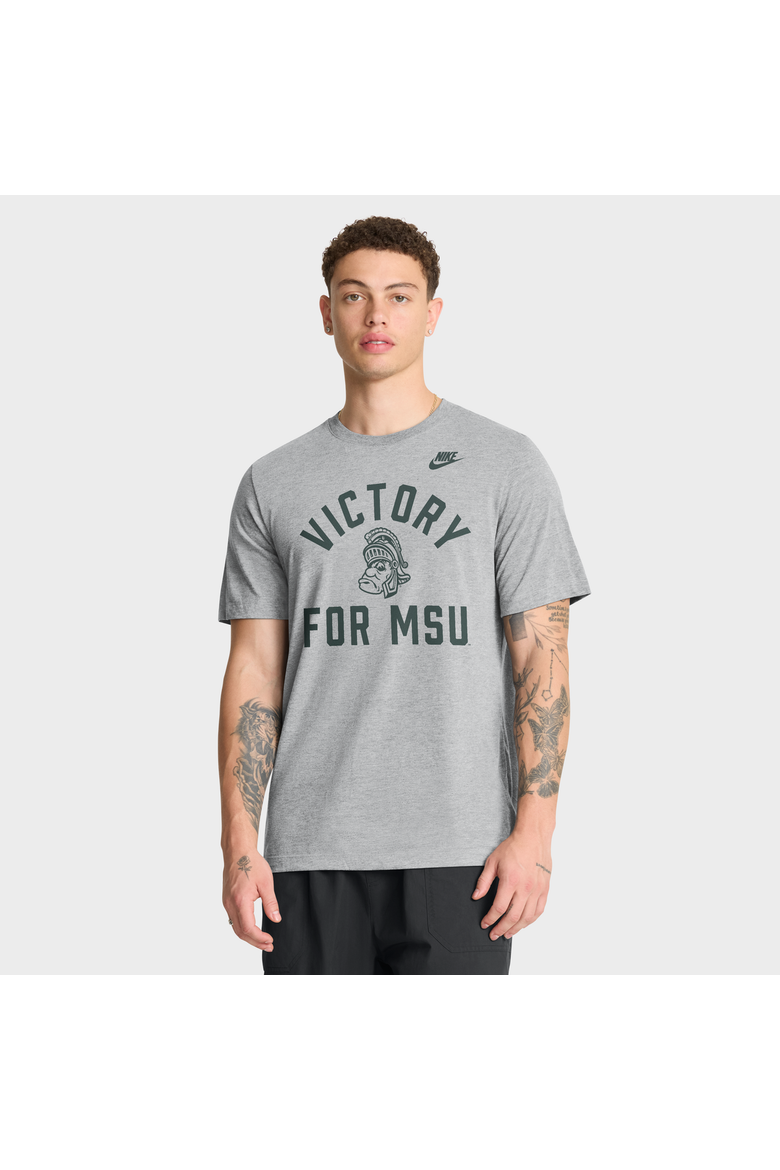 Men's Nike Heather Gray Michigan State Spartans Legacy Mantra Tri-Blend T-Shirt, Main, color, Heather Gray