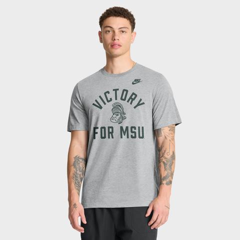 Men's Nike Heather Gray Michigan State Spartans Legacy Mantra Tri-Blend T-Shirt