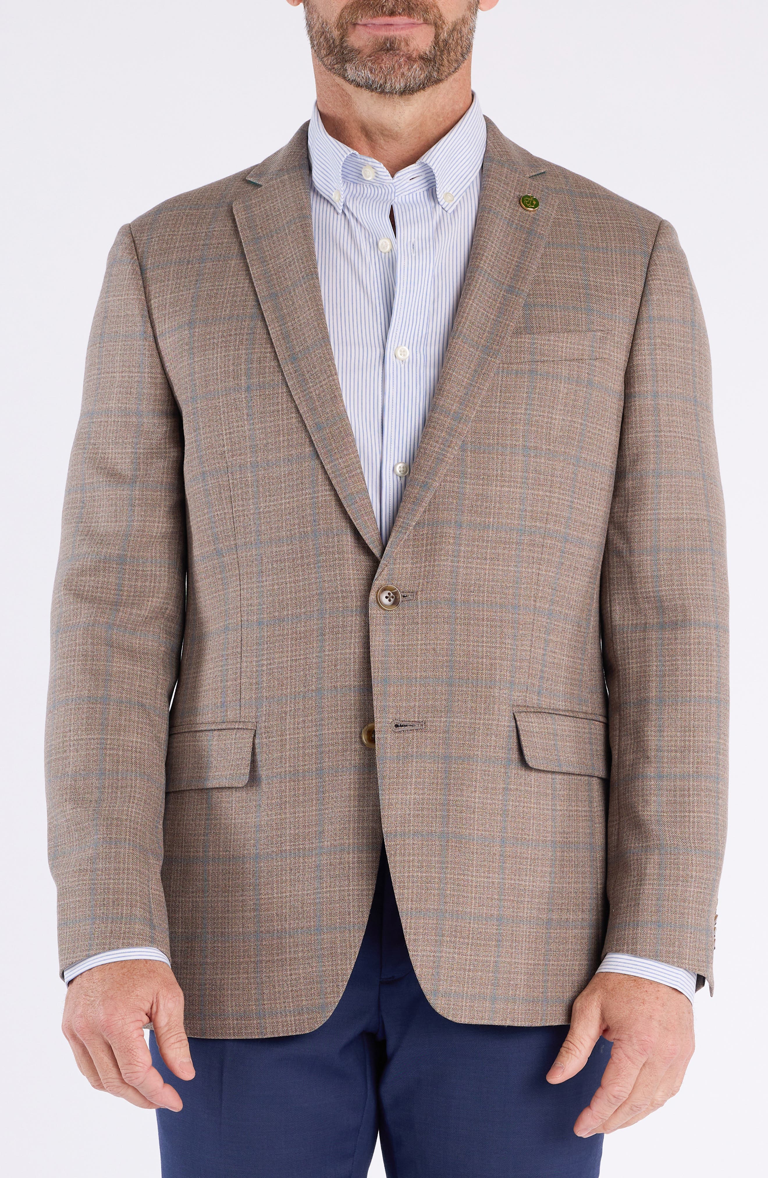 CRICKETEER Windowpane Wool Blend Sport Coat
