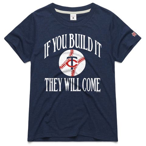 Women's Homage Navy Minnesota Twins 2026 Field of Dreams If You Build It Tri-Blend T-Shirt