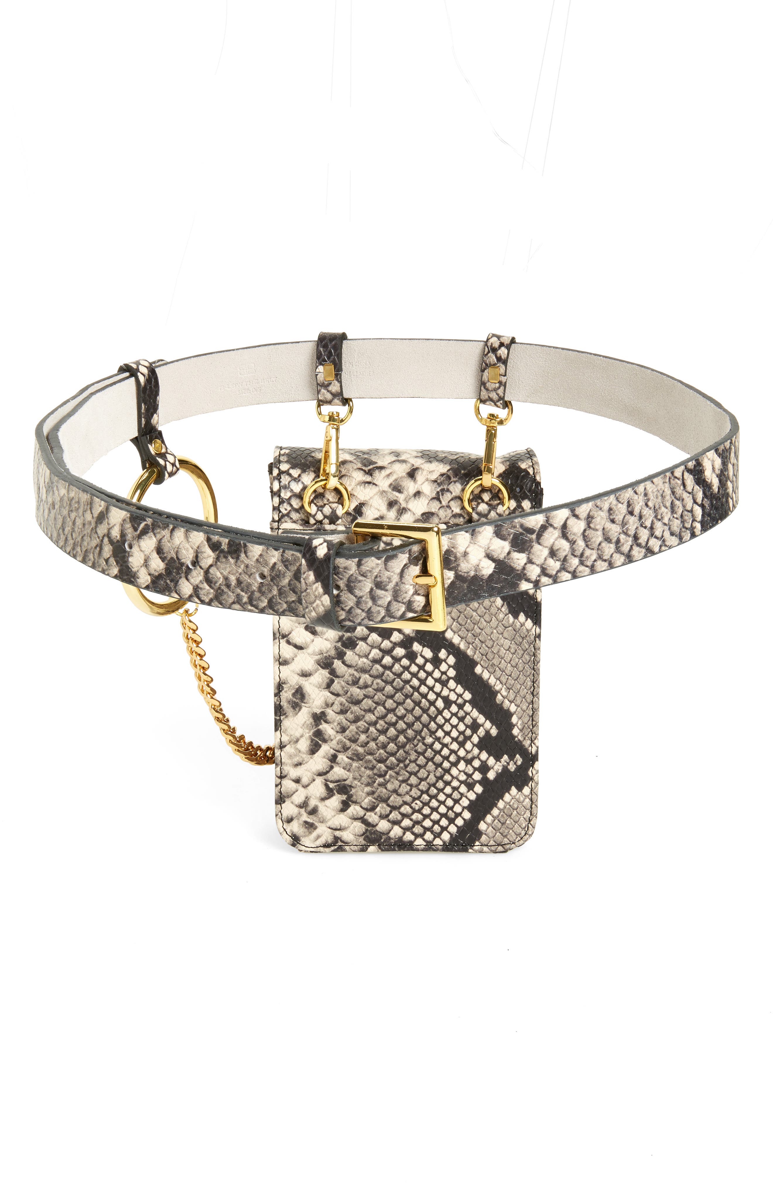 B-Low the Belt Ari Python Embossed Leather Belt Bag, Alternate, color, 