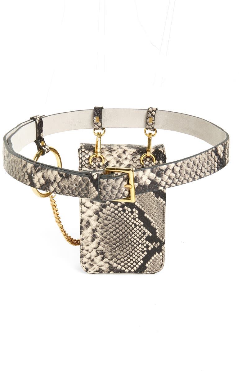 B-Low the Belt Ari Python Embossed Leather Belt Bag, Alternate, color,