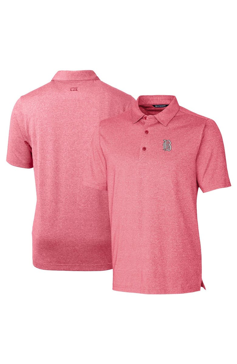 Cutter & Buck Men's Cutter & Buck Heather Red Birmingham Barons Forge Heathered Stretch Polo, Main, color, 