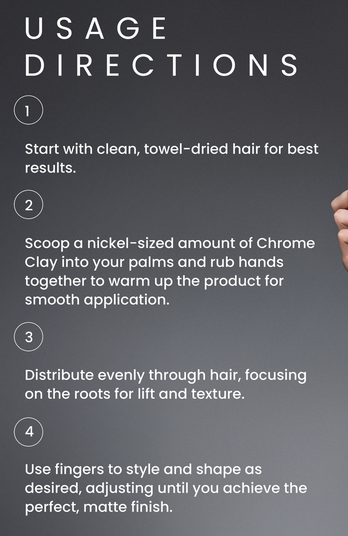 Chrome Clay (2.5 oz),  Strong Hold, Matte Finish & Reworkable Texture.