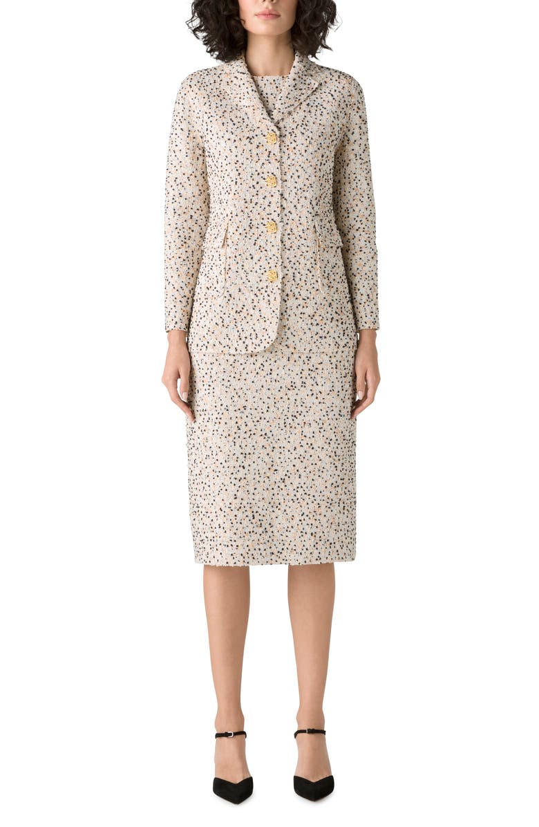 St. John Collection Textured Bouclé Tweed Knit Jacket, Main, color,