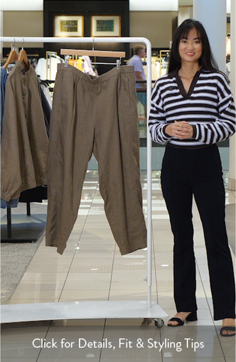 Pleated Organic Linen Ankle Lantern Pants, sales video thumbnail