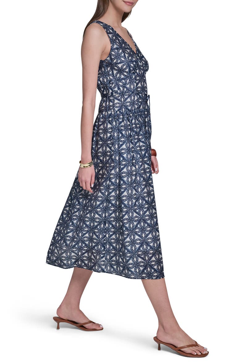 Printed Drop Waist Dress, Alternate, color, BLUE MULTI