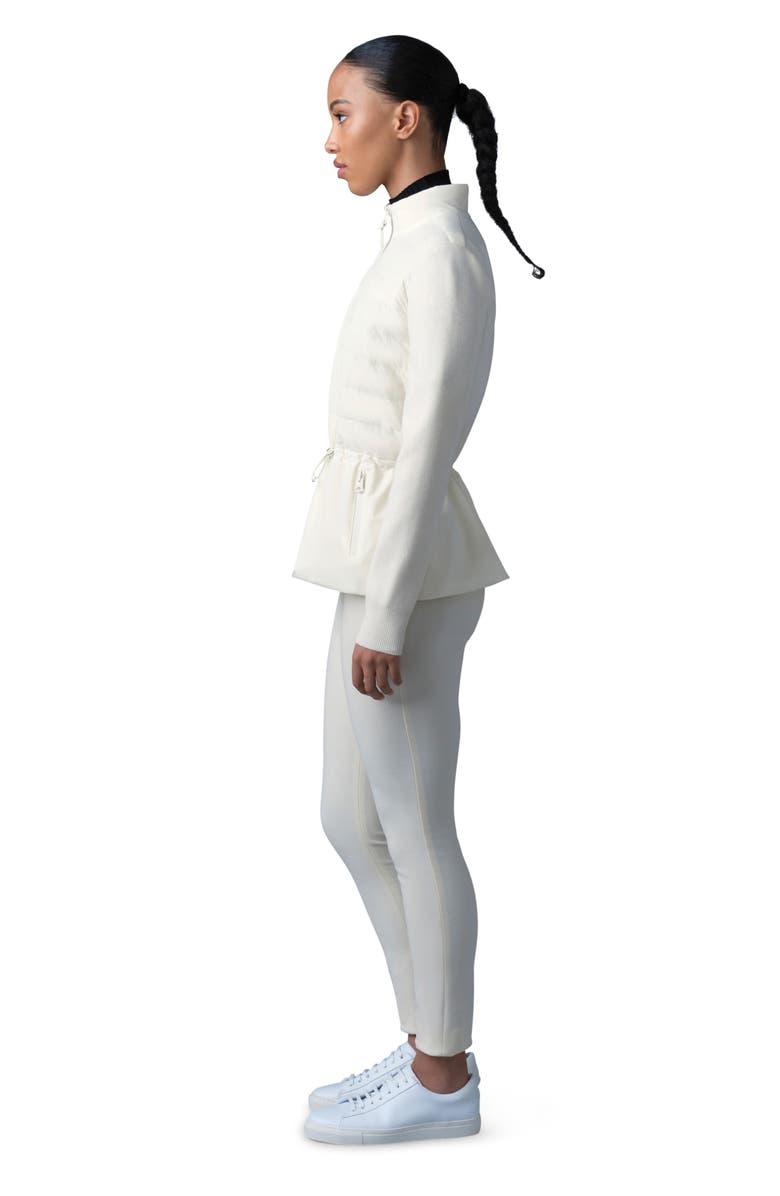 Mackage Laika Mixed Media Peplum Down Jacket, Alternate, color, Cream