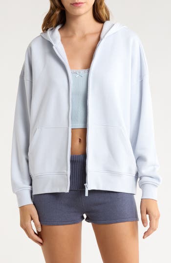 Florence By Mills Cozy Crush Oversize Zip Hoodie In Blue