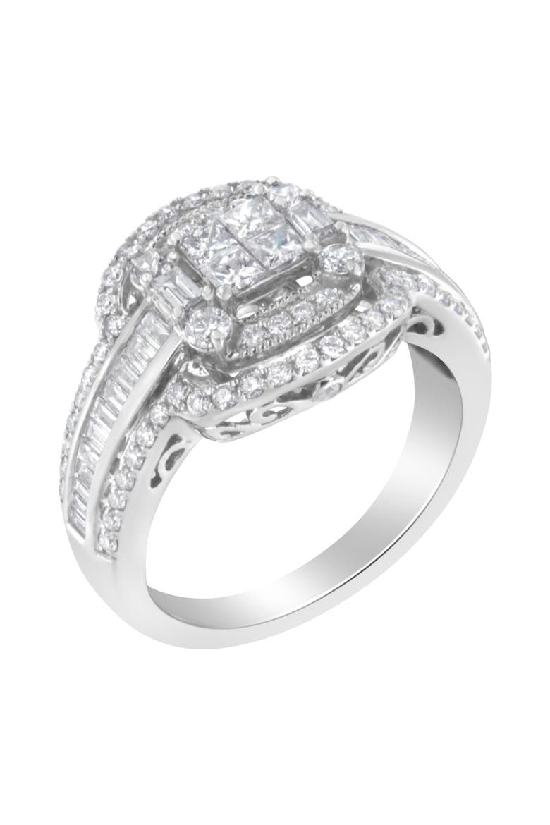 14KT White Gold Diamond Cocktail Ring, Alternate, color, White Gold
