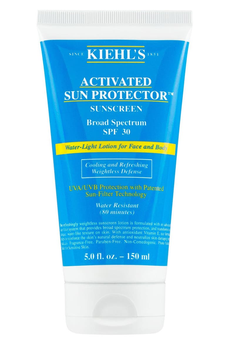 Activated Sun Protector Sunscreen Aqua Lotion for Face & Body Broad Spectrum SPF 30, Main, color, NO COLOR