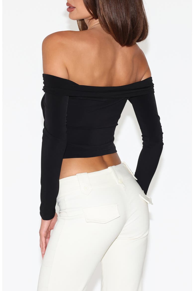 Jenesis Off the Shoulder Crop Top, Alternate, color, BLACK