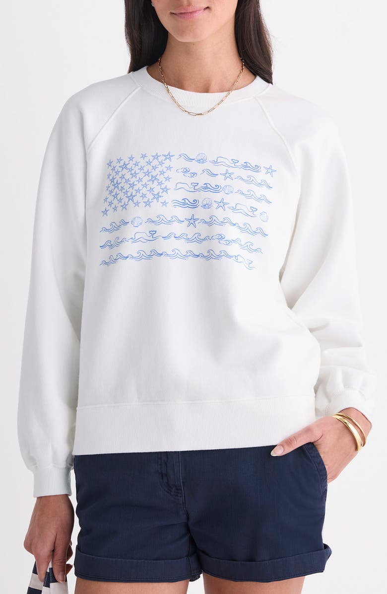 vineyard vines Flag Graphic Sweatshirt, Main, color, White Cap