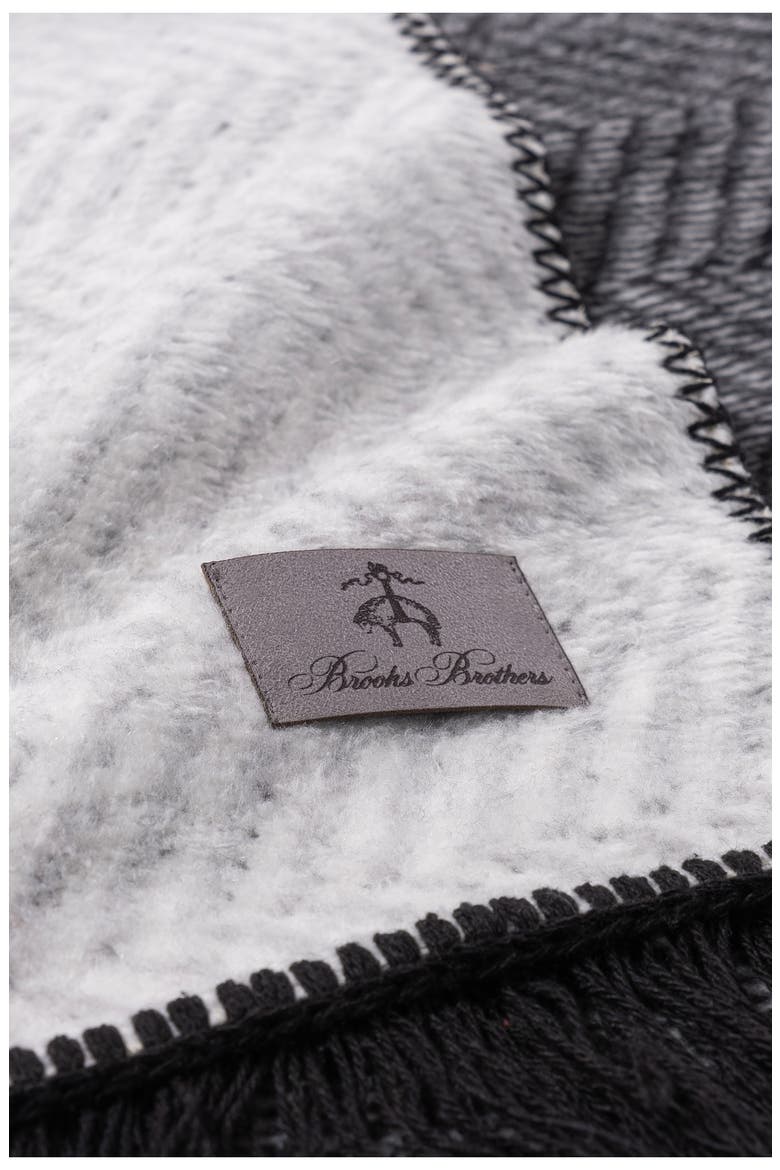 Logo Turkish Cotton Throw Blanket, Alternate, color, BLACK