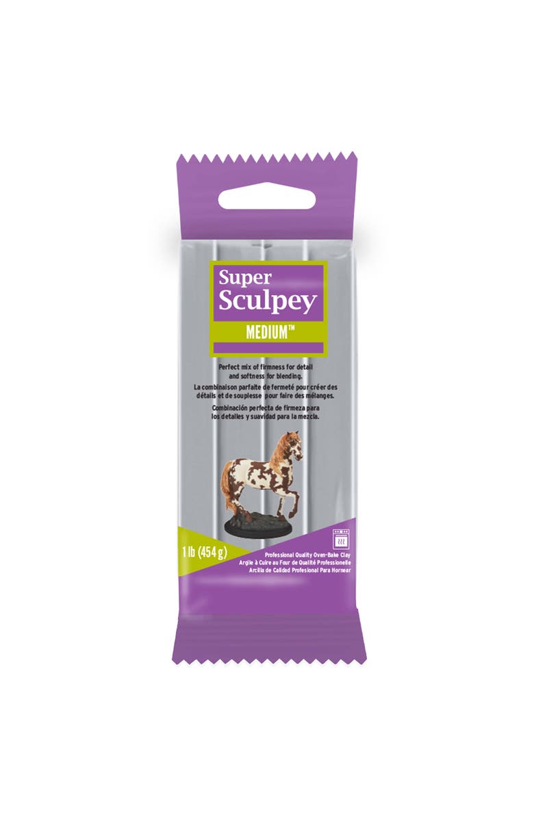 Sculpey Super Sculpey Medium Firmness Gray 1 lb Pack, Main, color, Multicolored