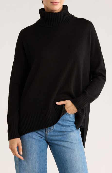 Magaschoni Cashmere Turtleneck Step Hem Sweater