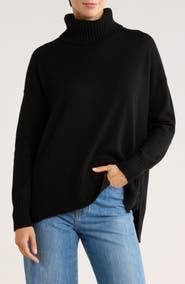 Magaschoni Cashmere Turtleneck Step Hem Sweater