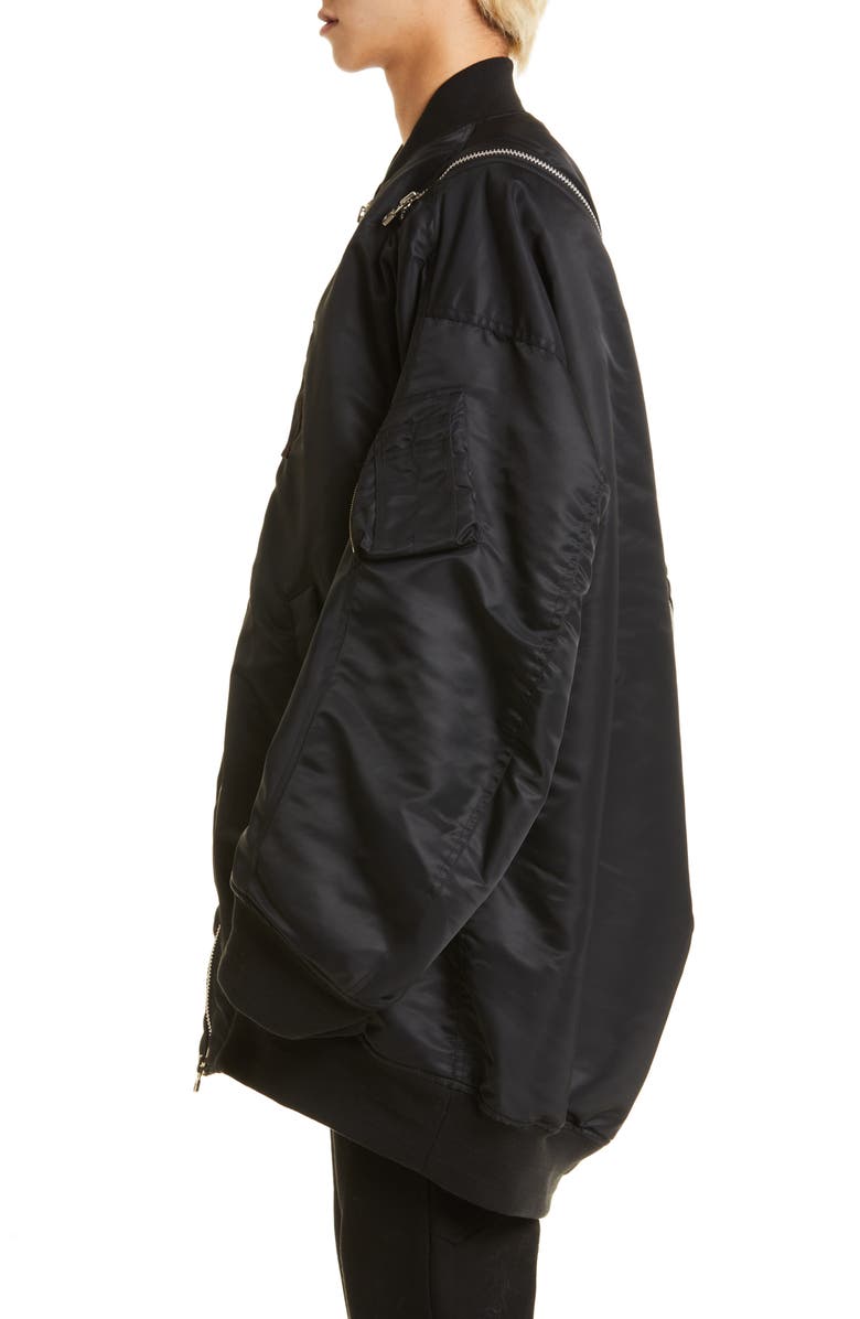 TAKAHIROMIYASHITA TheSoloist. Double Zip Detail Nylon Balloon Bomber Jacket, Alternate, color, 