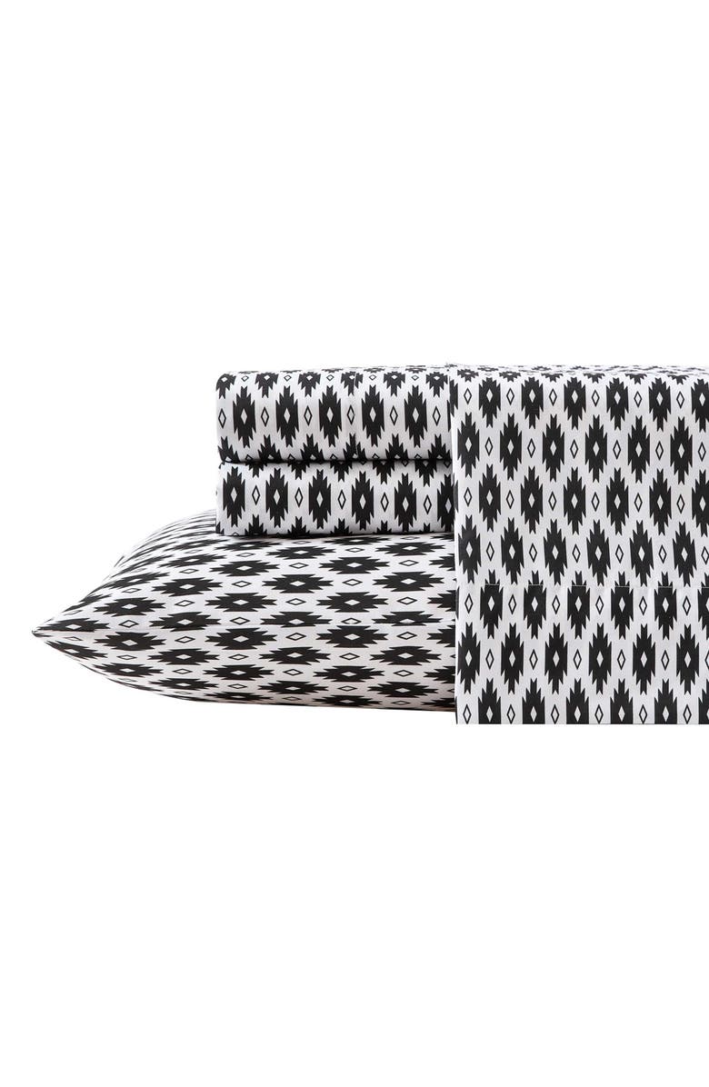 Wrangler Blaze Geometric Microfiber Sheet Set, Main, color, Black