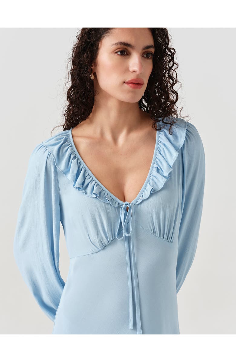 Ghost London Melina Crepe Ruffle Hem Midi Dress, Alternate, color,