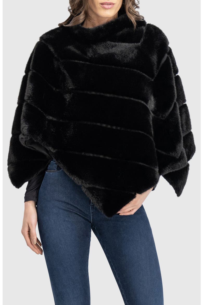 Fur-Free Mink (Faux Fur) Cape, Main, color, BLACK