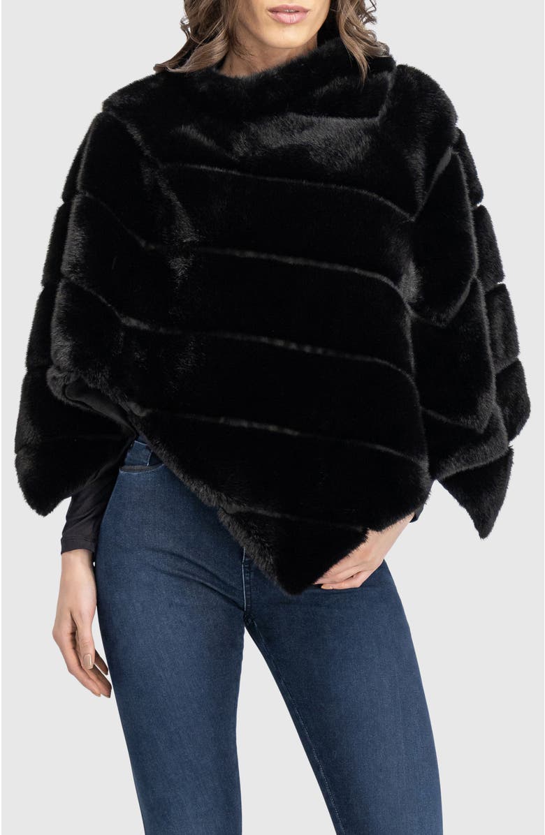 Lyla Grant Fur-Free Mink (Faux Fur) Cape, Main, color, Black