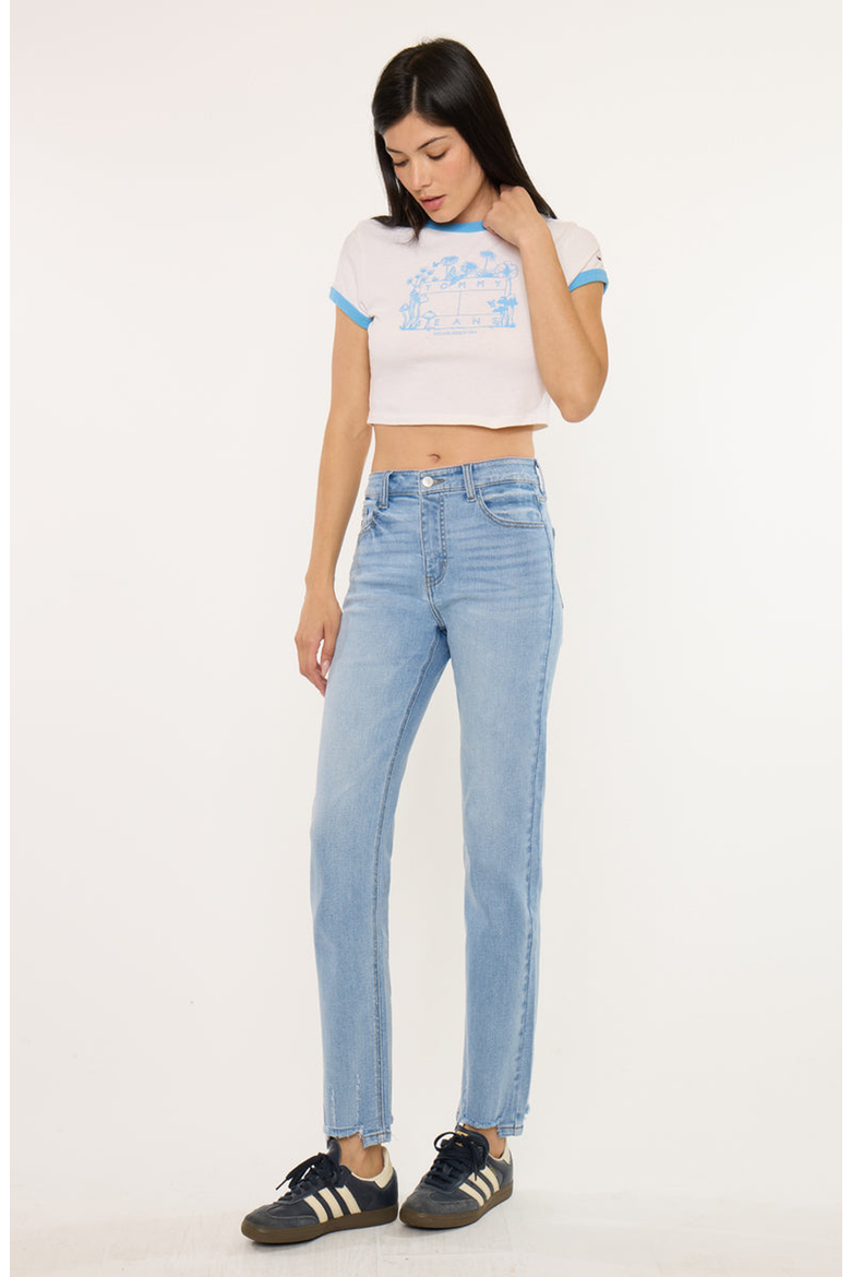 Breanne Essentials High Rise Straight Jeans, Alternate, color, Medium Wash