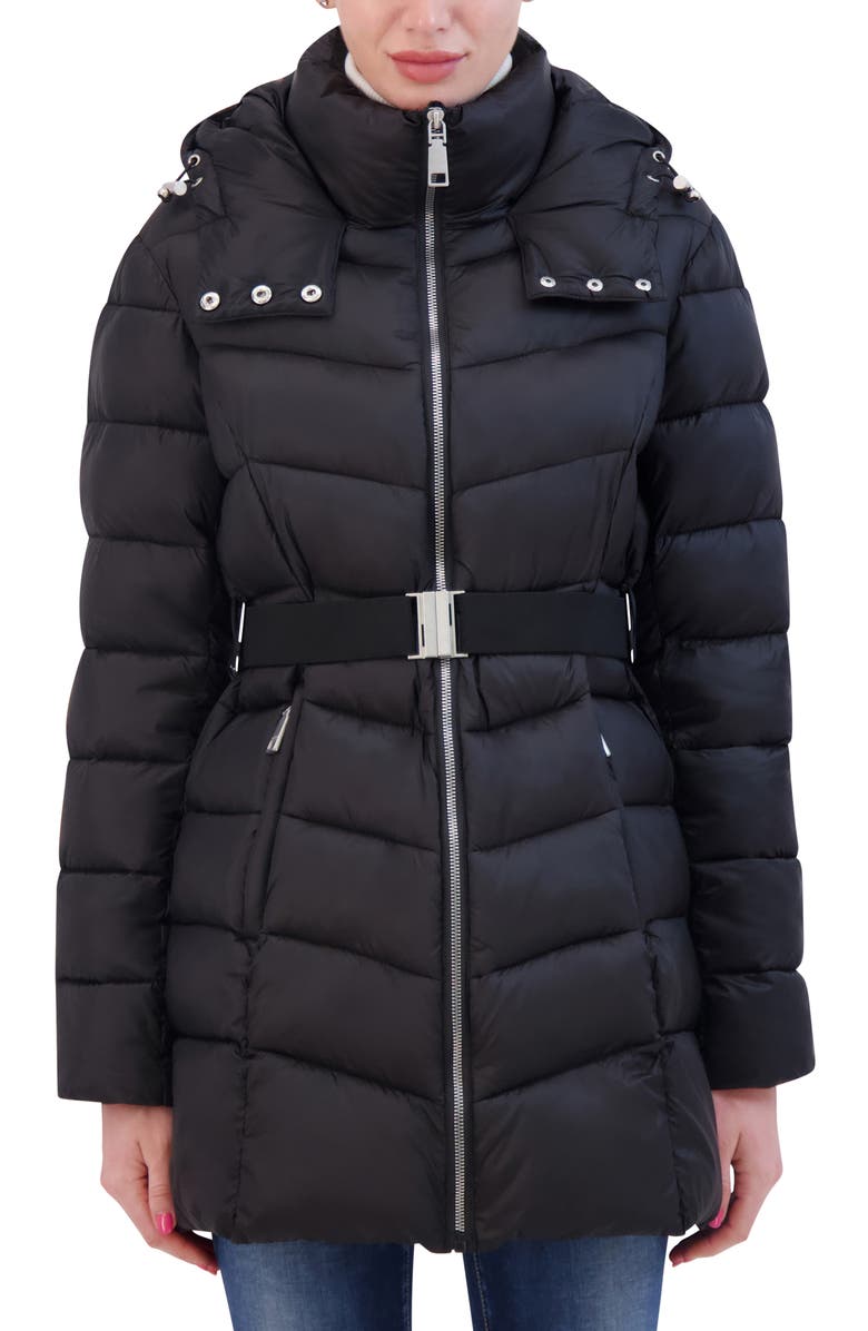 Rebecca Minkoff Quilted Water Repellent Hooded Puffer Jacket, Main, color, 