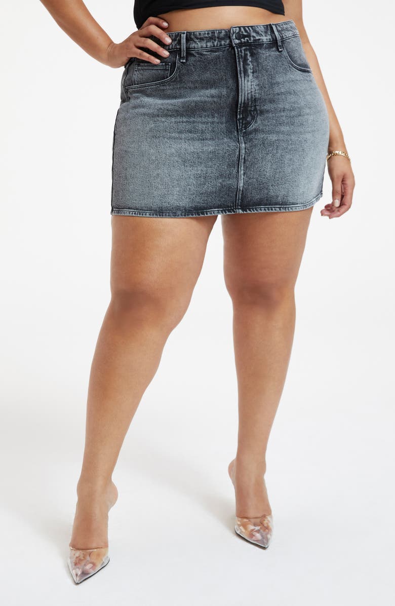 Good American Denim Miniskirt, Alternate, color,