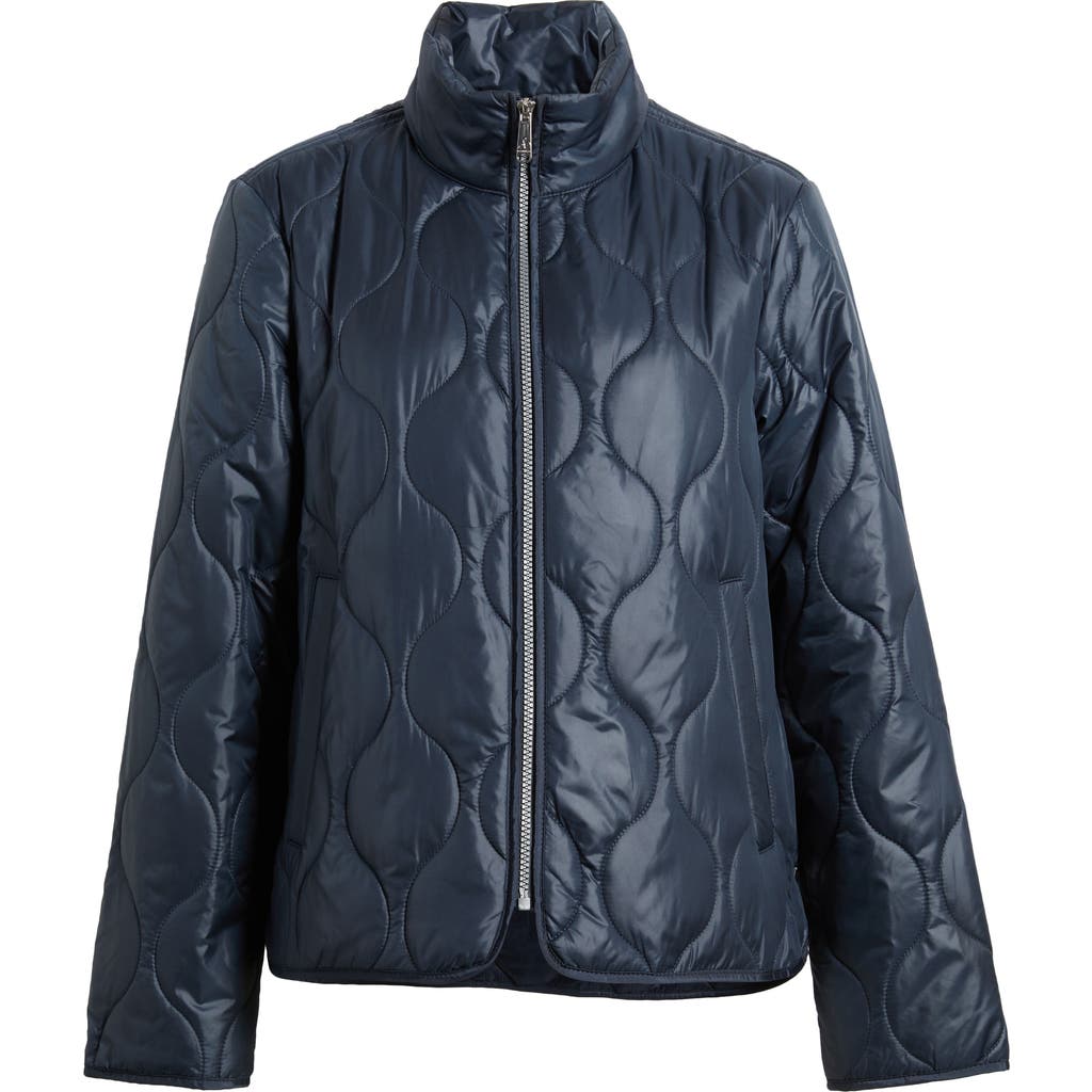 Sam Edelman Quilted Bomber Jacket Navy In Navy