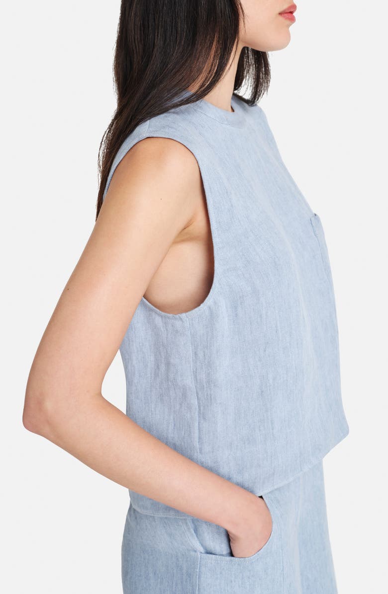 TWP Crop Denim Tank, Alternate, color, Light Indigo