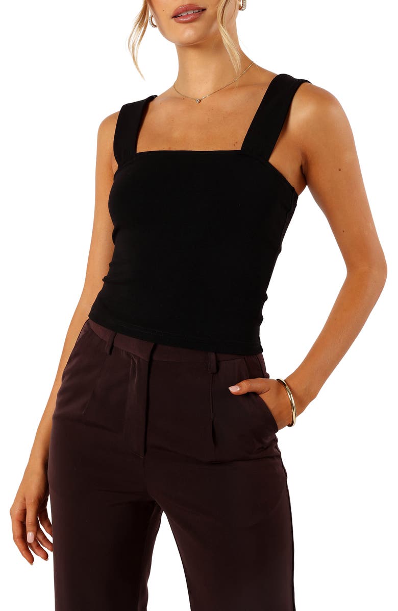 Petal & Pup Yelena Cotton Square Neck Crop Tank Top, Alternate, color, 