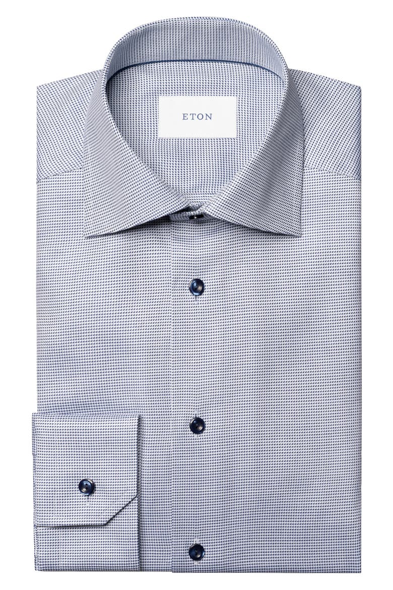 Contemporary Fit Textured Twill Button-Up Shirt, Alternate, color, NAVY