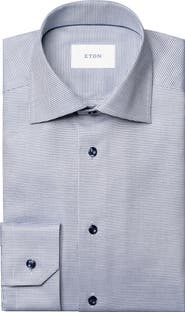 Eton Contemporary Fit Textured Twill Button-Up Shirt