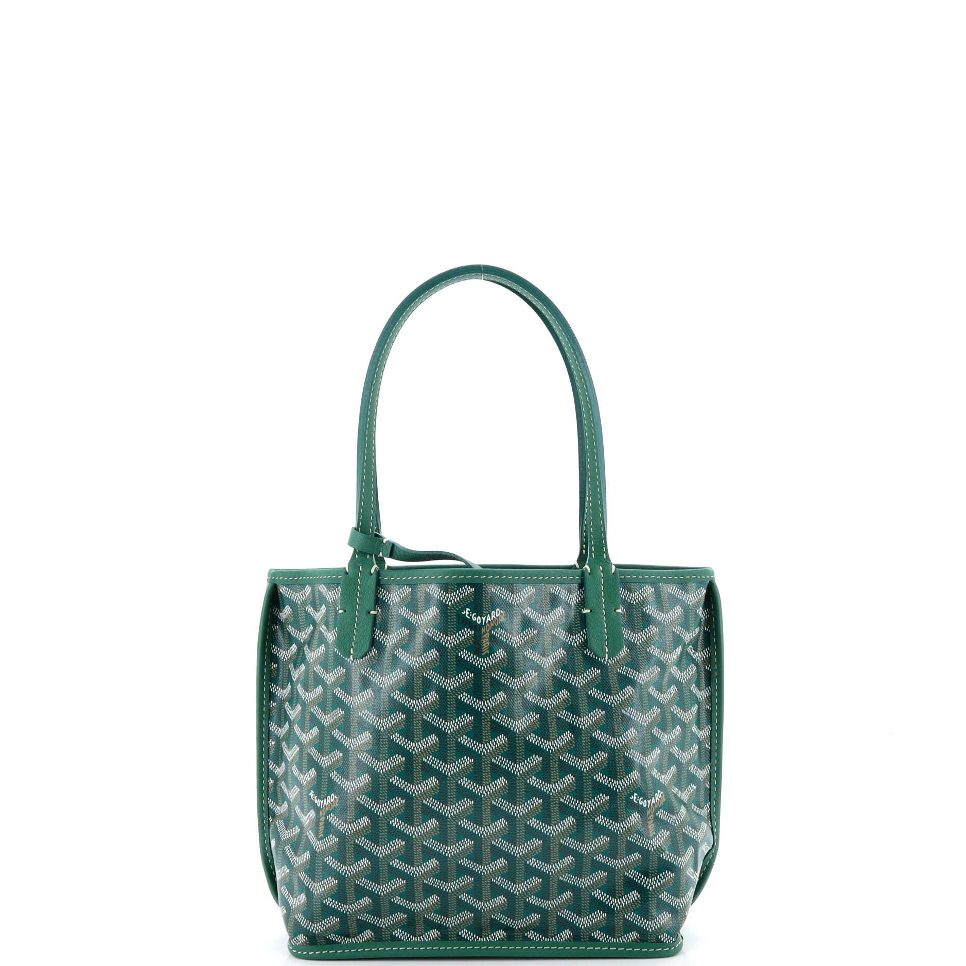 Pre-Owned Goyard Anjou Reversible Tote Coated Canvas Mini, Alternate, color, Green