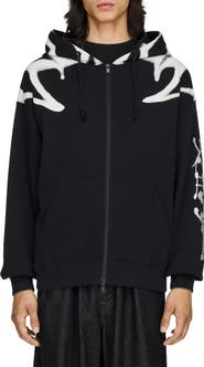 Y-3 Graphic Cotton French Terry Zip Hoodie
