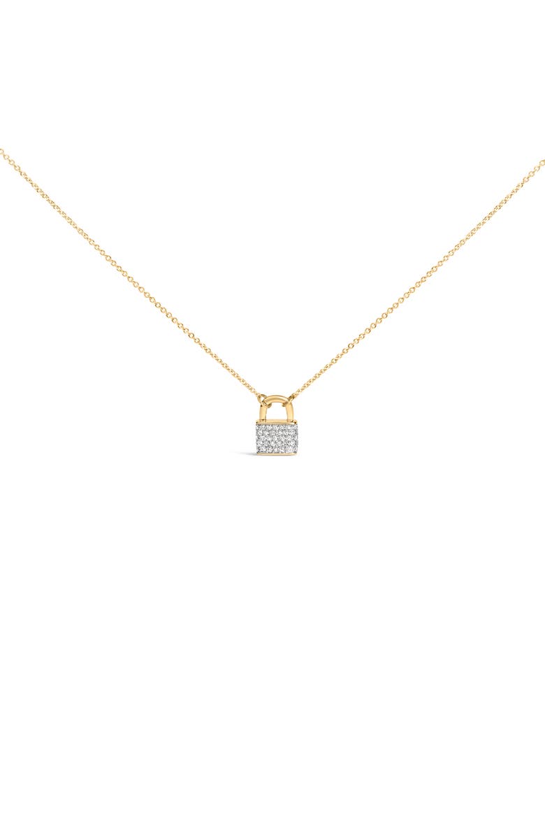 Haus of Brilliance 14K Yellow Gold 1/6 Cttw Diamond Lock Pendant Necklace, Main, color, Yellow