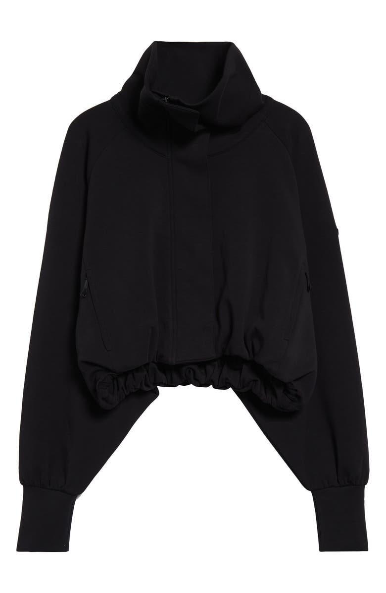 Moncler Cotton Blend Fleece Crop Jacket, Alternate, color,